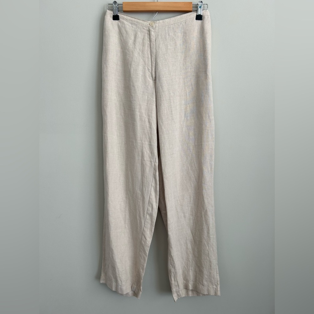 Ll Bean | 100% Linen Tan Matching Set Size 8 Pant… - image 5